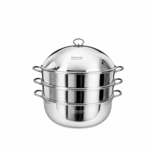 STAINLESS STEEL 3 LAYER STEAM POT WITH COVER ; 3层钢蒸笼 (带盖)