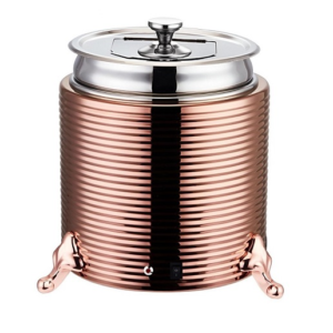 ROSE GOLD ELECTRIC SOUP WARMER (ROUND); 玫瑰金圆形电热汤炉