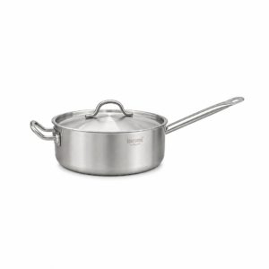 STAINLESS STEEL SANDWICHED BOTTOM SAUTE POT W/ HELPER HANDLE ; 白钢复合底柄耳矮身汁锅