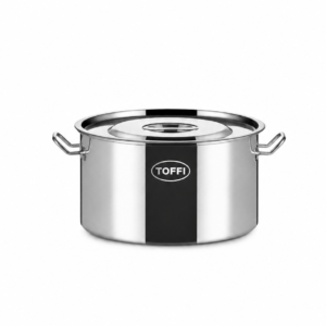 TOFFI STAINLESS STEEL SAUCEPOT (INCLINE BODY) ; TOFFI 白钢斜矮身汤桶