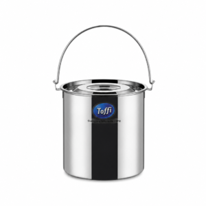 TOFFI STAINLESS STEEL LOOP HANDLE POT W/ LID ; TOFFI 白钢斜身提桶