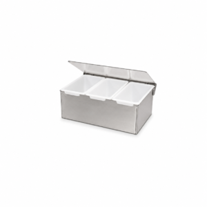STAINLESS STEEL CONDIMENT HOLDER WITH PLASTIC COMPARTMENT ; 塑钢调味盒