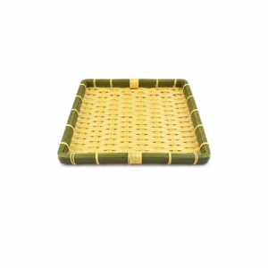 RATTAN SQ. SHALLOW BAMBOO BASKET ; 防藤 正方浅竹笳箩