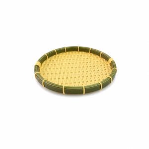 RATTAN RD. SHALLOW BAMBOO BASKET ; 防藤 圆浅竹笳箩