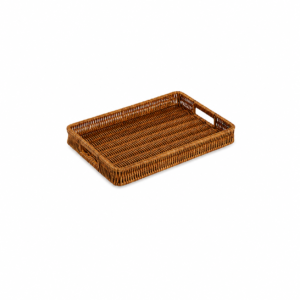 PP RATTAN BASKET WITH HANDLE ; 长方直身提耳托盘