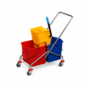 DOUBLE BUCKET MOP WRINGER TROLLEY ; 双桶榨水拖把车