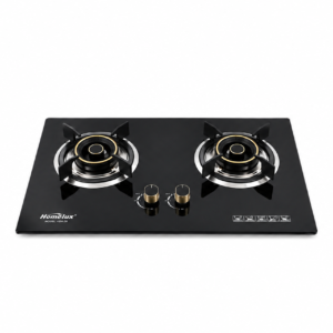 HOMELUX TEMPERED GLASS TOP BUILT IN DOUBLE GAS STOVE ; HOMELUX 钢化玻璃面嵌入式双头燃气炉