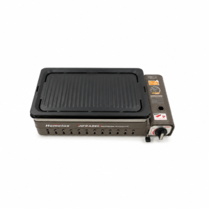 HOMELUX PORTABLE GAS STOVE WITH 2 IN 1 GIRLL RACK AND PAN ; HOMELUX 便携式燃气炉（2合1烧烤架及烤盘款)
