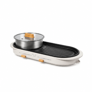 HANABISHI ELECTRIC HOT POT WITH BBQ GRILL PAN ; HANABISHI 电热火锅（配烧烤烤盘）