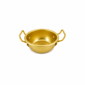 GOLD ALUMINUM DOUBLE HANDLE BOWL ; 铝金色双耳米酒碗