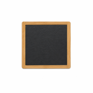 SQ. BAMBOO-SLATE PLATE ; 方火山石+包边竹垫
