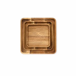 SQUARE WOODEN PLATE ; 方形木盘