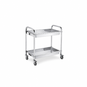 STAINLESS STEEL 2 TIER TROLLEY ; 不锈钢双层推车