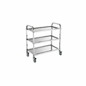 STAINLESS STEEL 3 TIER SERVING TROLLEY ; 不锈钢三层送餐推车