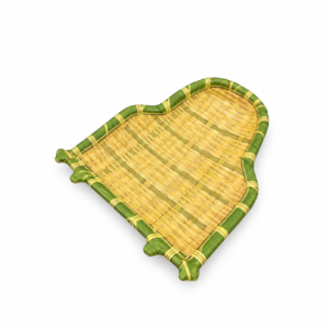 SPADE SHAPE BAMBOO PLATE ; 铲形竹编盘