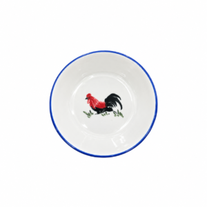 BLUE LINE VINTAGE ROOSTER FLAT PLATE ; 青瓷公鸡平盘