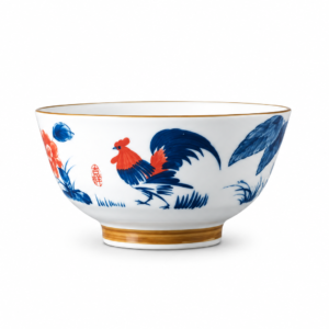 BROWN RIM ROOSTER HIGH FOOTED BOWL ; 棕边鸡公高足碗