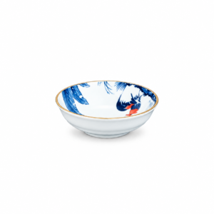 BROWN RIM ROOSTER SAUCE PLATE ; 棕边鸡公味碟