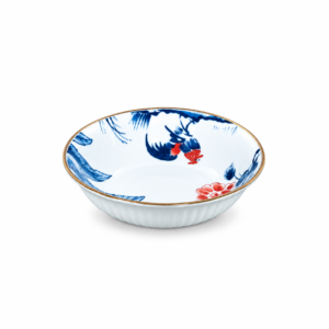 BROWN RIM ROOSTER DEEP PLATE ; 棕边鸡公小吃深碟