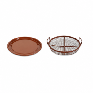 ROUND SERVING TRAY WITH WIRE BASKET ; 圆形托盘配网篮