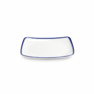 BLUE LINE SQUARE PLATE ; 四方盘 藍边