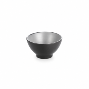 BLACK BASE/GREY ROUND BOWL ; 双色圆饭碗 灰黑岩