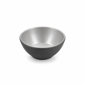 BLACK BASE/GREY ROUND BOWL  ; 双色圆碗 灰黑岩