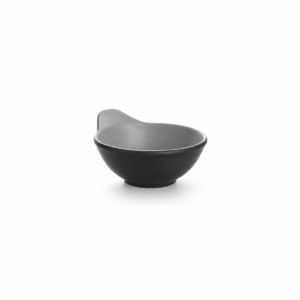 BLACK BASE/GREY ROUND BOWL ; 双色单耳碗 灰黑岩