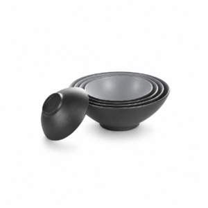 BLACK BASE/GREY ROUND BOWL ; 双色圆口碗 灰黑岩