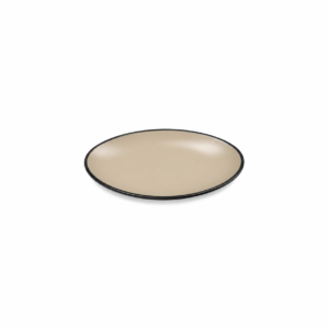 BLACK BASE/BROWN OBLONG PLATE ; 棕黑双色椭圆碟