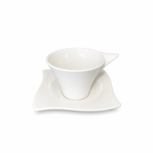 COFFEE CUP & SAUCER ; 咖啡杯波浪四方碟