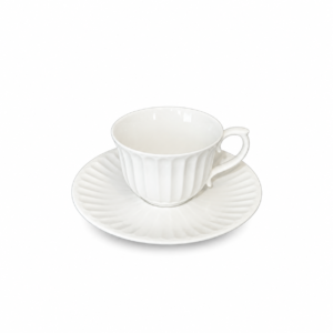 EDGE VERTICAL LINES COFFEE CUP & SAUCER ; 铃兰茶杯碟