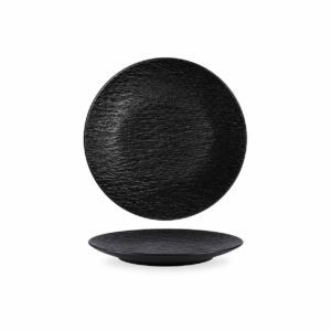 POR. BASALT FLAT DINNER PLATE ; 黑岩石圆盘
