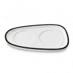 BLACK RIM SAUCER FOR SALT & PEPPER BOTTLE ; 单墨线味瓶底碟