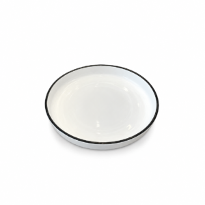 BLACK RIM SHALLOW BOWL ; 单墨线高边圆盘