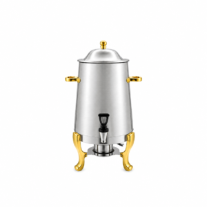 STAINLESS STEEL GOLD COFFEE URN ; 镀金脚咖啡桶