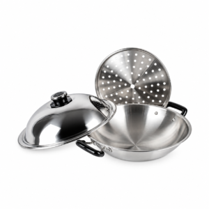 5-PLY WOK W/LID & STEAMER PLATE ; 盖鼎有蒸盆
