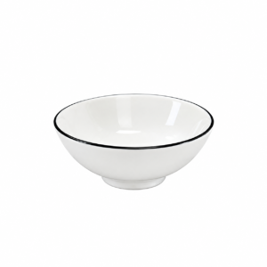 BLACK RIM DEEP SLANTED BOWL ; 单墨线深斜身碗